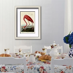 «American Flamingo» в интерьере столовой в стиле прованс над столом