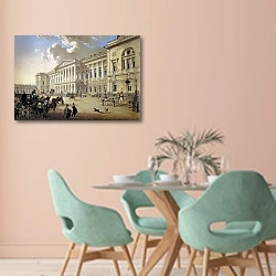 «Михайловский дворец» в интерьере современной столовой в пастельных тонах
