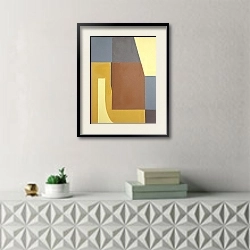 «Geometry. Shades of brown. Palette 2» в интерьере в стиле минимализм над тумбой