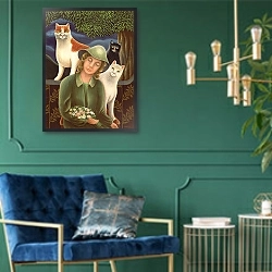 «The Guardians» в интерьере в классическом стиле с зеленой стеной
