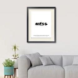 «Mess» в интерьере в скандинавском стиле над диваном