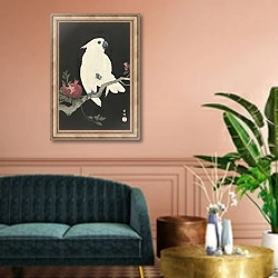 «Cockatoo and pomegranate» в интерьере классической гостиной над диваном
