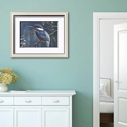«Eurasian Kingfisher» в интерьере коридора в стиле прованс в пастельных тонах