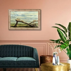 «lions on tree, 2014,» в интерьере классической гостиной над диваном
