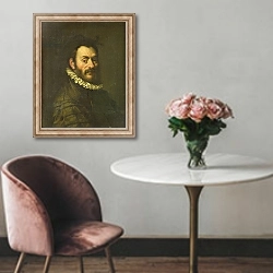 «Portrait of Giambologna» в интерьере в классическом стиле над креслом