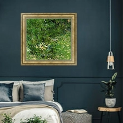 «Пучки травы» в интерьере классической спальни с темными стенами