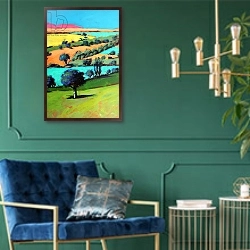 «Coombe close up 3» в интерьере в классическом стиле с зеленой стеной