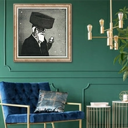 «The Roaming Jew» в интерьере в классическом стиле с зеленой стеной