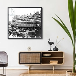 «Charing Cross Station Hotel, 19th Century 2» в интерьере комнаты в стиле ретро над тумбой