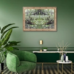 «Unnatural 33» в интерьере гостиной в зеленых тонах
