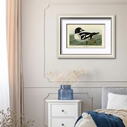 «Golden-eye Duck 1» в интерьере спальни в стиле прованс с синими деталями