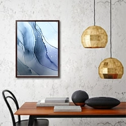«Абстракция Море 7» в интерьере кухни в стиле минимализм над столом