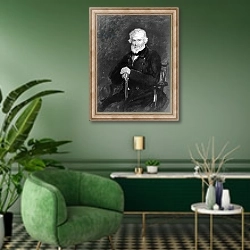 «Thomas Carlyle» в интерьере гостиной в зеленых тонах