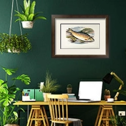 «Gillaroo trout» в интерьере кабинета с зелеными стенами