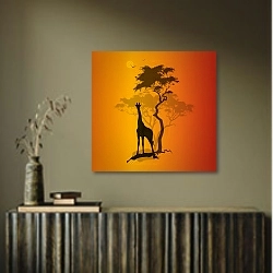 «Жираф» в интерьере в этническом стиле в коричневых цветах