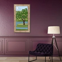 «Cherry Tree, Summer, 2013,» в интерьере в классическом стиле в фиолетовых тонах