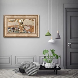 «Картон для фриза во дворце Стокле (Брюссель). Фрагмент декора 2» в интерьере коридора в классическом стиле
