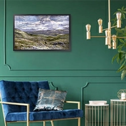 «Kinrara, Aviemore, Scotland, 1988» в интерьере в классическом стиле с зеленой стеной