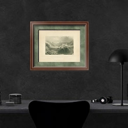 «Mount Dauphin and Champcellas, Val Durance 1» в интерьере кабинета в черных цветах над столом