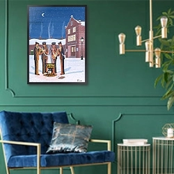 «Salvation Army» в интерьере в классическом стиле с зеленой стеной
