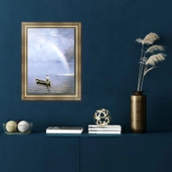 «Радуга 2» в интерьере гостиной в оливковых тонах