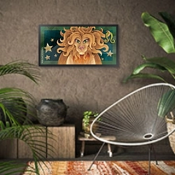 «Знаки зодиака: лев» в интерьере комнаты в этническом стиле
