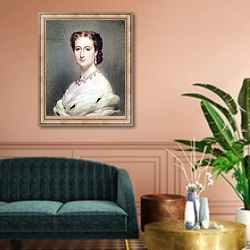 «Portrait of the Empress Eugenie» в интерьере классической гостиной над диваном