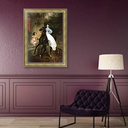 «Всадница. 1832» в интерьере в классическом стиле в фиолетовых тонах