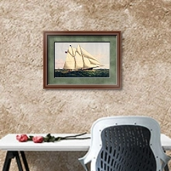 «Яхта Генриетта, по образцу мистера Wm. Booker, N.Y.» в интерьере кабинета с песочной стеной над столом