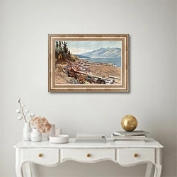 «View from the shore of Kootenay Lake» в интерьере в классическом стиле над столом