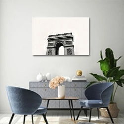 «Триумфальная арка в париже» в интерьере современной гостиной над комодом