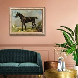 «Golding Constable's Black Riding-Horse, c.1805-10» в интерьере классической гостиной над диваном