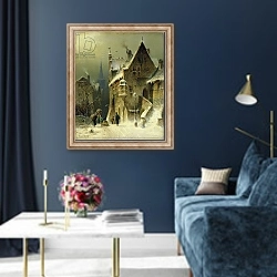 «A Small Town in the Rhine» в интерьере в классическом стиле в синих тонах