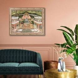 «A Mughal Princess in her Garden» в интерьере классической гостиной над диваном