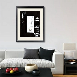 «Black&White fantasies. Сandle holder» в интерьере гостиной в стиле минимализм с камином