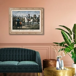 «Frederick the Great with the farmers» в интерьере классической гостиной над диваном