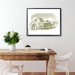 «Фермер» в интерьере кухни с деревянным столом