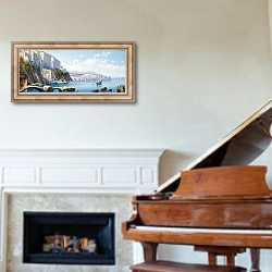 «View of Sorrento» в интерьере классической гостиной над камином