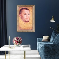 «Portrait of Augustus I Elector of Saxony» в интерьере в классическом стиле в синих тонах