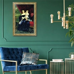 «Countess Olga Ivanovna Orlov-Davydov with her daughter, 1834 1» в интерьере гостиной в классическом стиле над диваном