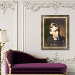 «Портрет Н.А.Касаткина. 1876» в интерьере в классическом стиле над комодом
