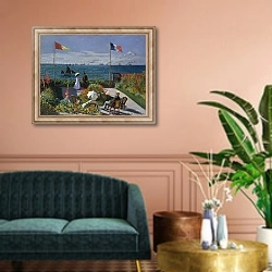 «Сад в Сант-Адресс» в интерьере классической гостиной над диваном
