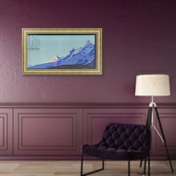 «Himalayas, Evening, 1933» в интерьере в классическом стиле в фиолетовых тонах