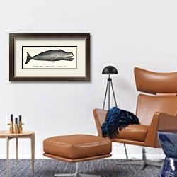 «Гренландский кит» в интерьере кабинета с кожаным креслом