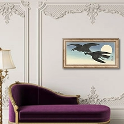 «Crows at full moon» в интерьере в классическом стиле над банкеткой