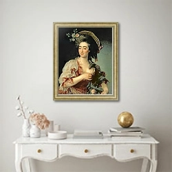 «Portrait of Anna Davia-Bernucci, 1782» в интерьере в классическом стиле над столом
