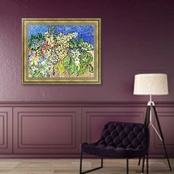 «Ветви цветущего каштана» в интерьере в классическом стиле в фиолетовых тонах