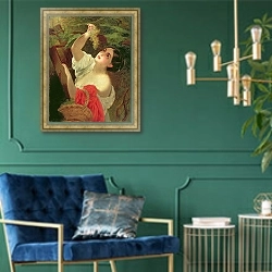 «Italian Midday, 1831» в интерьере в классическом стиле с зеленой стеной