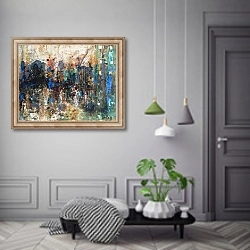 «Abscape 3, abstract, landscape, city,, painting» в интерьере коридора в классическом стиле