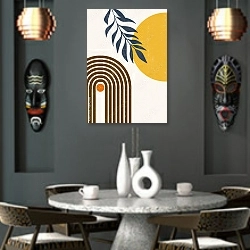 «Утомленное солнце 38» в интерьере в этническом стиле над столом